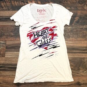 Lyric Lover Blondie  Heart of Glass short sleeve scoop neck top size Large
